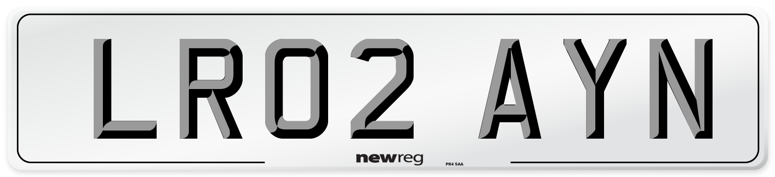 LR02 AYN Number Plate from New Reg